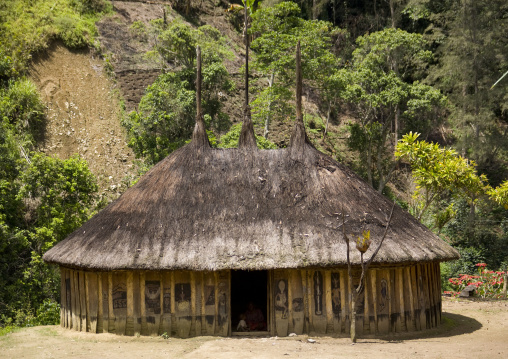 Traditional house with thatched roof, Eastern Highlands Province, Goroka, Papua New Guinea