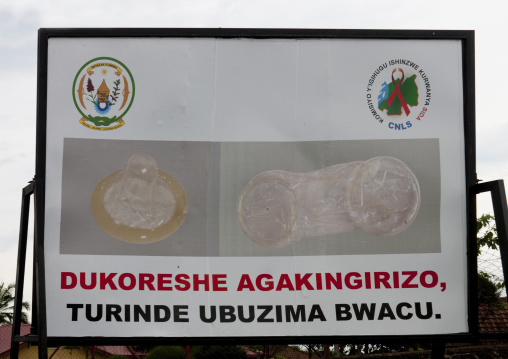 Aids campain billboard, Lake Kivu, Gisenye, Rwanda