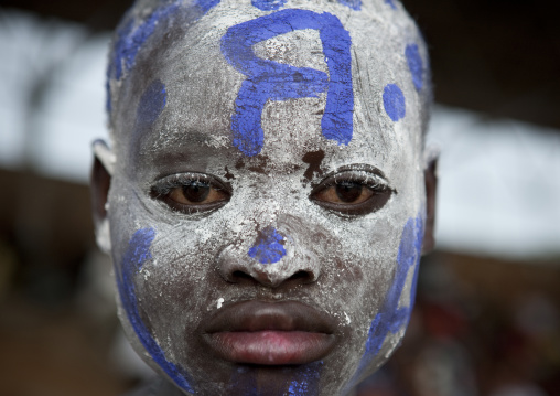 Fan make up during a football match, Kigali Province, Kigali, Rwanda