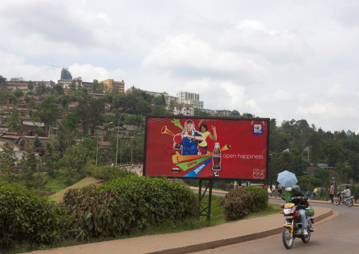 Advertisement billboard along a road, Kigali Province, Kigali, Rwanda
