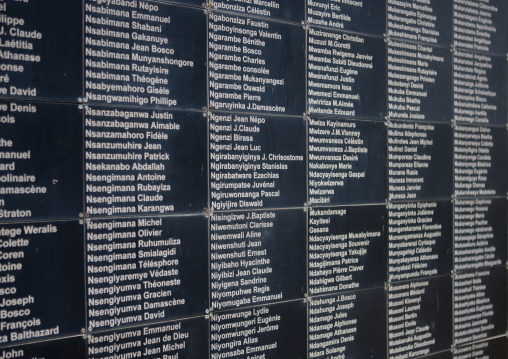 Names of the deads in gisozi genocide memorial site, Kigali Province, Kigali, Rwanda