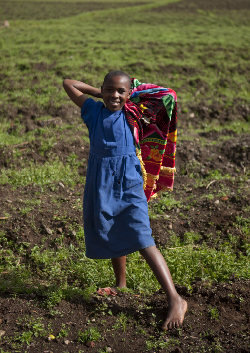 Rwandan girl in the volcanoes national park, Northwest Province, Rehengeri, Rwanda