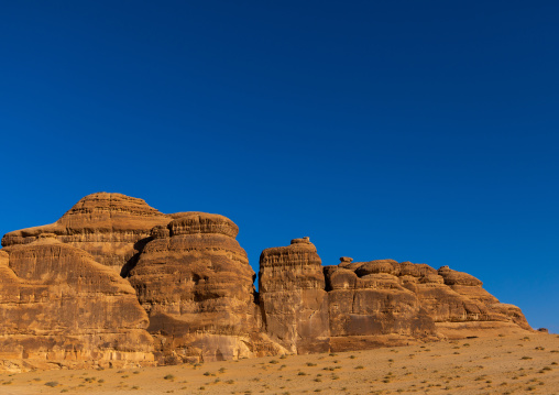 Rocky landscape of Madain Saleh, Al Madinah Province, Alula, Saudi Arabia