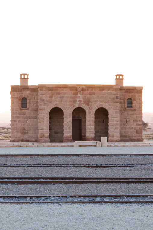 Hejaz railway station building in Madain Saleh, Al Madinah Province, Alula, Saudi Arabia