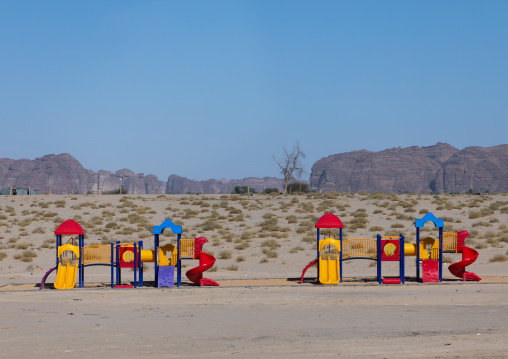 Playground along a road, Al Madinah Province, Alula, Saudi Arabia