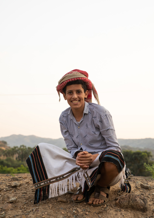 Portrait of a smiling saudi man, Jizan province, Alaydabi, Saudi Arabia