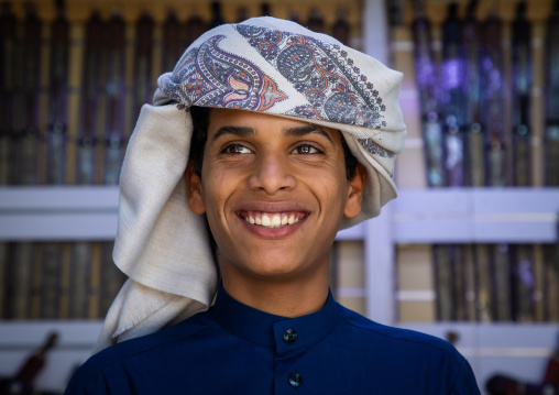 Portrait of a smiling saudi young man, Najran Province, Najran, Saudi Arabia