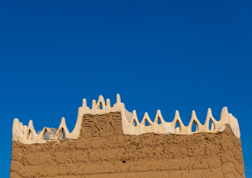 Traditional old mud house crenels, Najran Province, Najran, Saudi Arabia