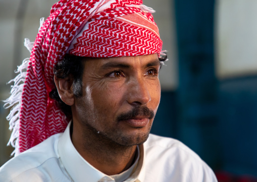 Portrait of a saudi man wearing a keffiyeh, Najran Province, Najran, Saudi Arabia