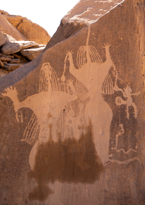 Petroglyphs of Aliya the goddess of fertility, Najran Province, Thar, Saudi Arabia