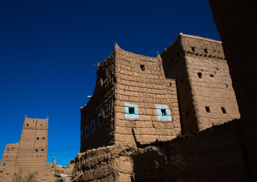 Traditional old multi-storey mud houses, Asir province, Dahran Aljanub, Saudi Arabia