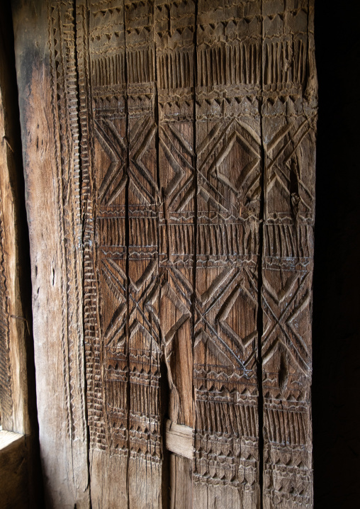 Old wooden door in al-Namas village, Al-Bahah region, Altawlah, Saudi Arabia