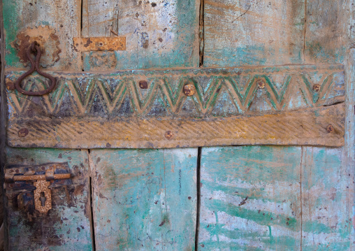 Old wooden door in al-Namas village, Al-Bahah region, Altawlah, Saudi Arabia