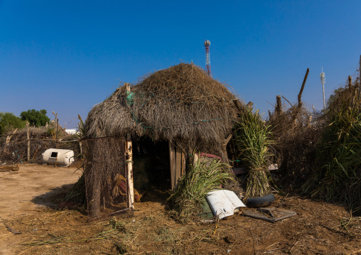 Traditional hut on Tihama coast, Jizan Province, Abu Arish, Saudi Arabia