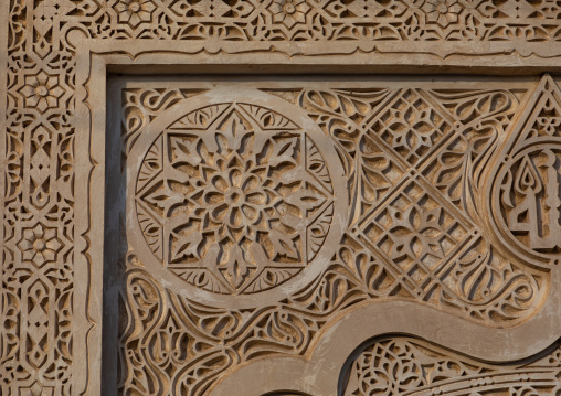 Gate gypsum decoration of Ahmed Munawar Refa house, Red Sea, Farasan, Saudi Arabia