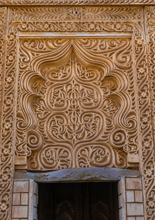 Doorway gypsum decoration of a farasani house, Red Sea, Farasan, Saudi Arabia
