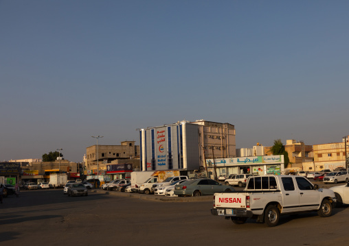 Parking in the town square, Jizan Province, Sabya, Saudi Arabia