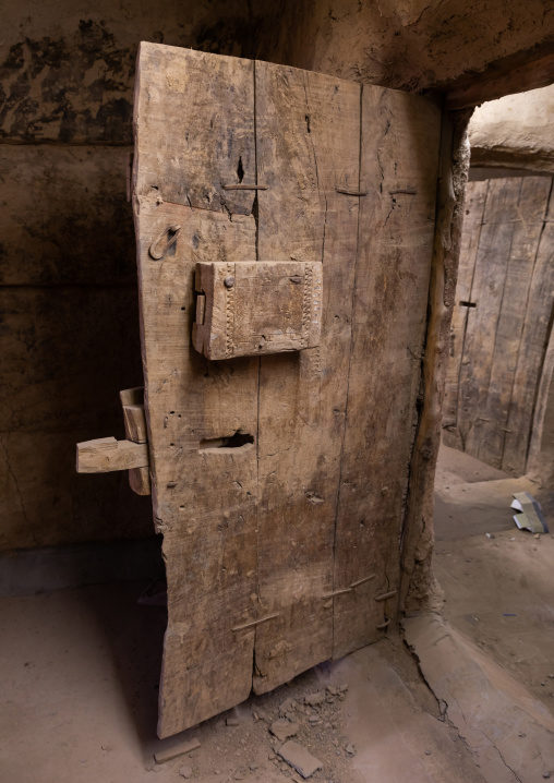 Old wooden door in Allajam village, Najran Province, Najran, Saudi Arabia