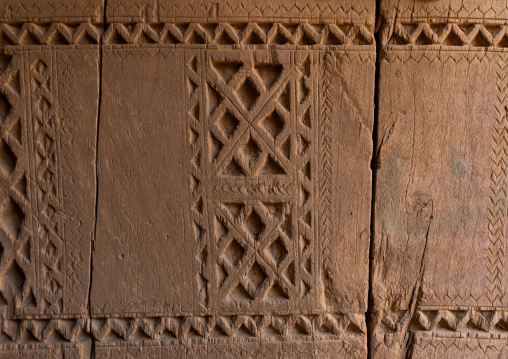 Detail of an old wooden door in Allajam village, Najran Province, Najran, Saudi Arabia