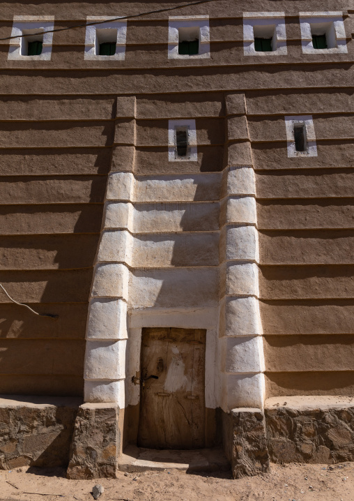 Traditional mud house entrance, Najran Province, Najran, Saudi Arabia