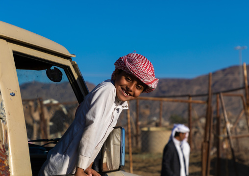 Saudi boy in the camel market, Najran Province, Najran, Saudi Arabia