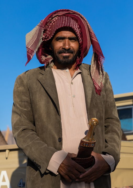 Saudi man in the camel market, Najran Province, Najran, Saudi Arabia