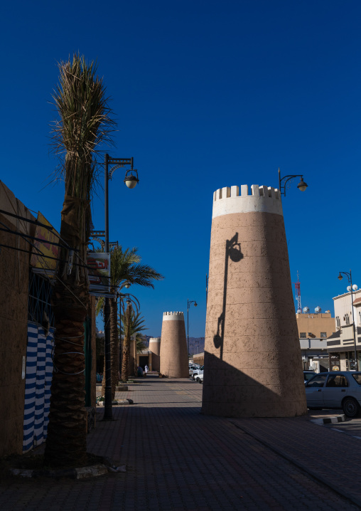 Towers along the main street, Najran Province, Najran, Saudi Arabia