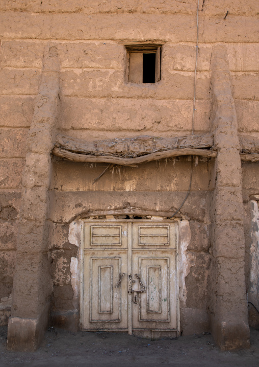 Traditional mud house door, Najran Province, Najran, Saudi Arabia