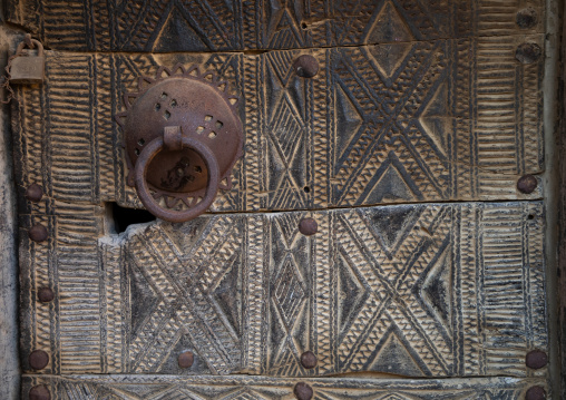 Detail of an old wooden door, Asir province, Al-Namas, Saudi Arabia
