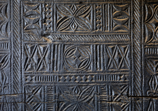 Detail of an old wooden door, Asir province, Abha, Saudi Arabia
