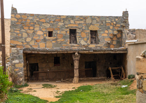 Old houses built in stones in heritage village, Asir province, Al Olayan, Saudi Arabia