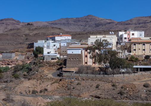 Old and modern houses in the mountains, Jizan Province, Addayer, Saudi Arabia