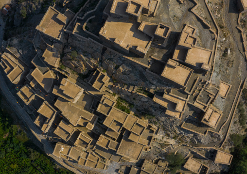 Dhee Ayn marble village aerial view, Al-Bahah region, Al Mukhwah, Saudi Arabia