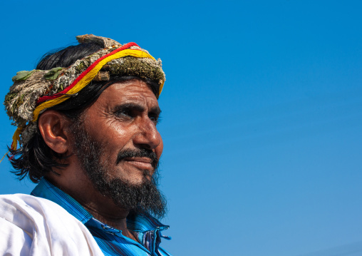 Portrait of an asiri flower man, Asir province, Al Farsha, Saudi Arabia