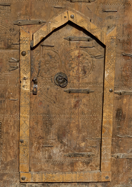 Old door of a traditional house, Najran Province, Najran, Saudi Arabia