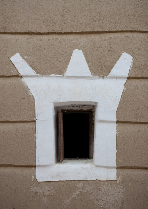 Emarah palace window in Aba Alsaud historical area, Najran Province, Najran, Saudi Arabia