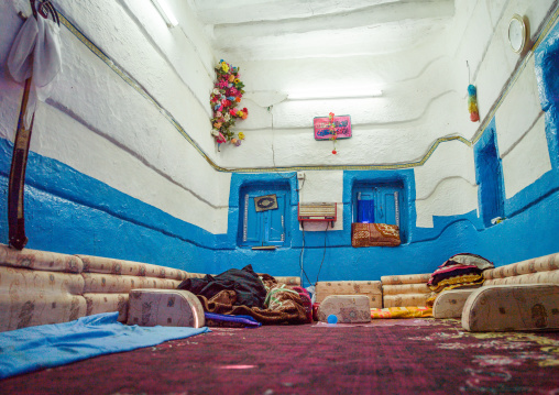 Inside a traditional mud-bricks house, Najran Province, Najran, Saudi Arabia