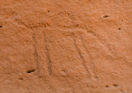 Camel rock petroglyphs in qadeer sand stone castle area, Al-Jawf Province, Al-Qadeer, Saudi Arabia