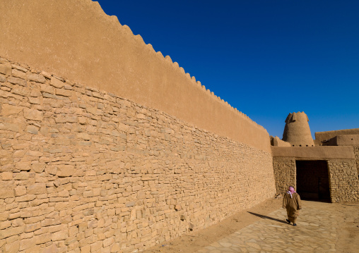 Stone and mud-brick qasr marid wall, Al-Jawf Province, Dumat Al-Jandal, Saudi Arabia
