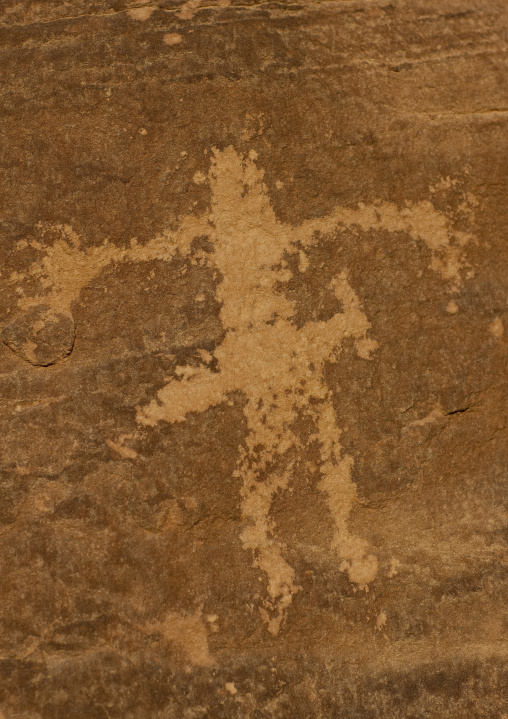 Petroglyphs rock art depicting a man, Najran Province, Abar Himma, Saudi Arabia