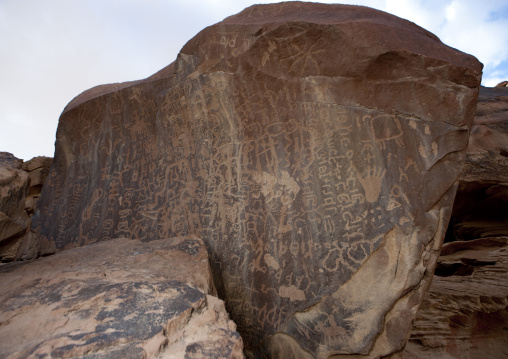 Inscriptions on a rock, Al-Jawf Province, Sakaka, Saudi Arabia