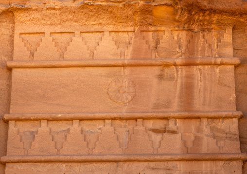 Top of a nabataean tomb in madain saleh archaeologic site, Al Madinah Province, Al-Ula, Saudi Arabia