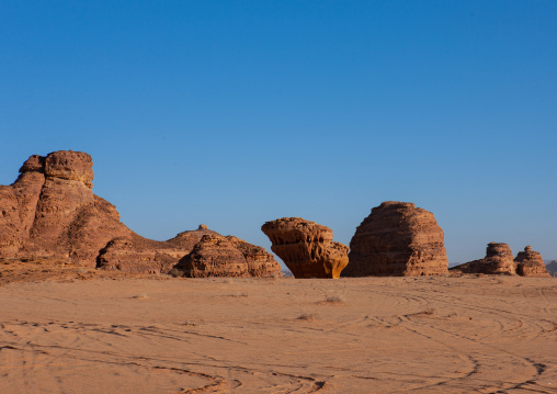 Landscape with hills around madain saleh archaeologic site, Al Madinah Province, Al-Ula, Saudi Arabia