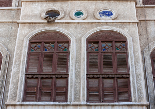 Old ottoman house windows, Makkah province, Taif, Saudi Arabia