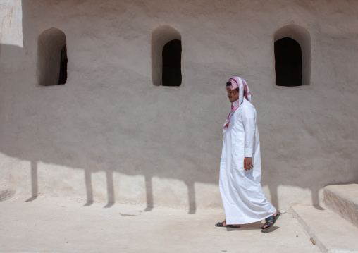 Saudi man in qal at al-atrak the ottoman castle, Jizan Region, Farasan island, Saudi Arabia