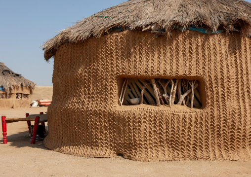 Traditional hut on the tihama coast, Jizan Region, Jizan, Saudi Arabia
