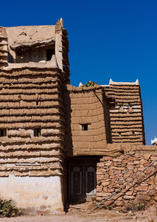 Traditional clay and silt homes in a village, Asir Province, Aseer, Saudi Arabia