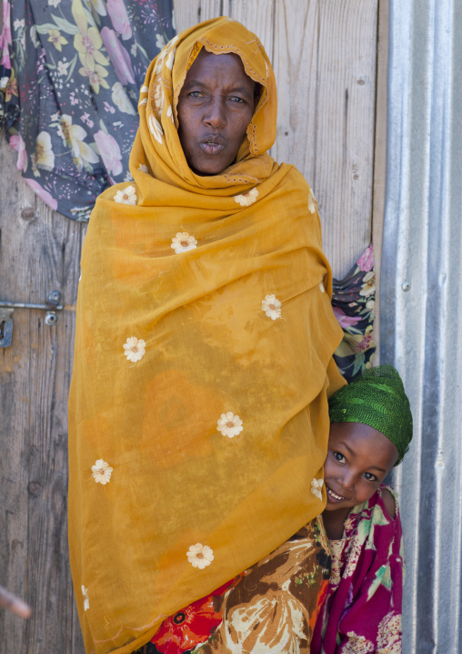 A Mother And Her Daughter Wearing Colorful Shawls, Hargeisa, Somaliland