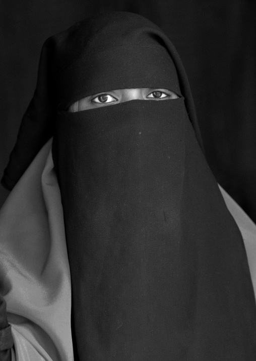 Portrait Of A Woman Wearing A Black Niqab, Hargeisa, Somaliland