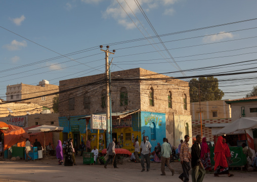 Busy street in the town, Woqooyi Galbeed region, Hargeisa, Somaliland